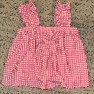 The Pants Store Cropped Smocked Gathered Sleeve Women's Tank Top